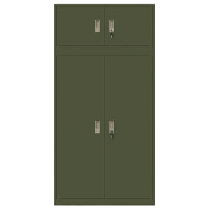 Ντουλάπι αποθήκευσης 2 τμχ. Λαδί 90 x 40 x 220 cm Ατσάλι