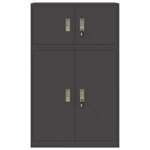 Ντουλάπι αποθήκευσης 2 τμχ. Μαύρο 80 x 40 x 130 εκ Ατσάλι
