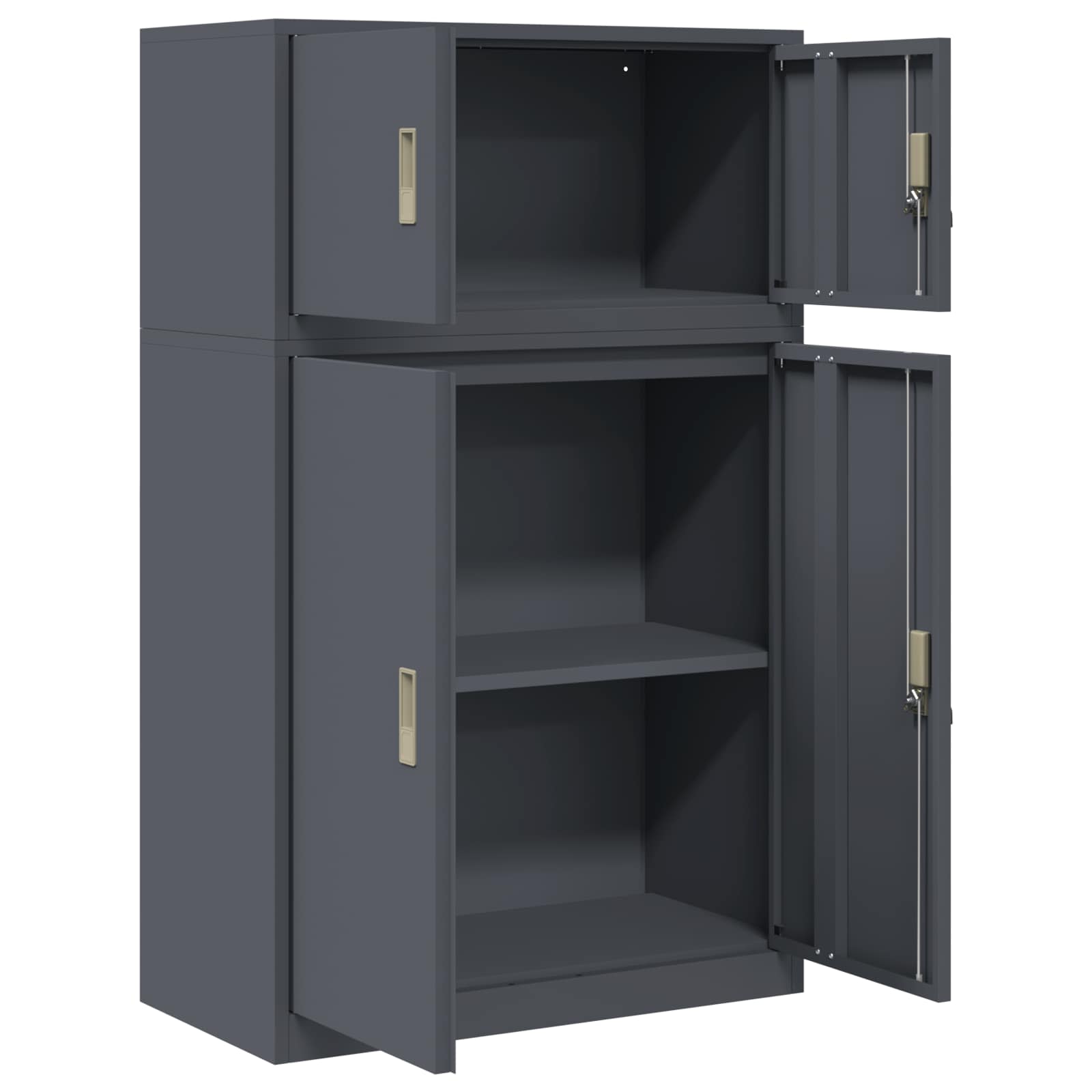 Ντουλάπι αποθήκευσης 2 τμχ. Ανθρακί 80 x 40 x 130 εκ Ατσάλι