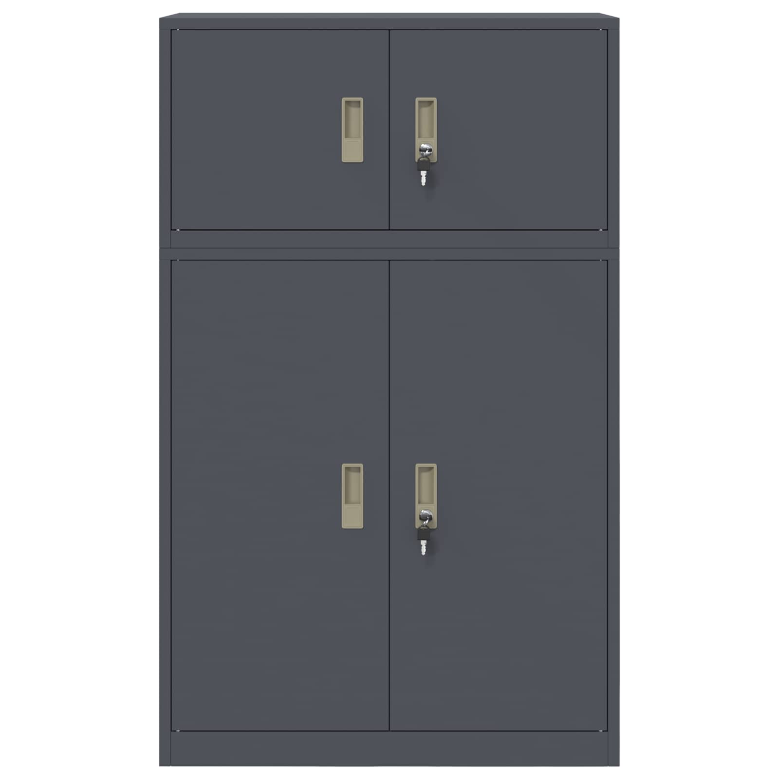 Ντουλάπι αποθήκευσης 2 τμχ. Ανθρακί 80 x 40 x 130 εκ Ατσάλι