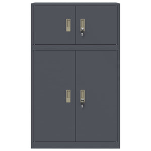 Ντουλάπι αποθήκευσης 2 τμχ. Ανθρακί 80 x 40 x 130 εκ Ατσάλι