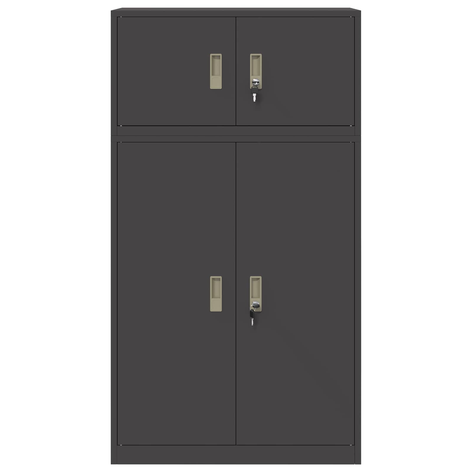 Ντουλάπι αποθήκευσης 2 τμχ. Μαύρο 80 x 40 x 145 εκ Ατσάλι