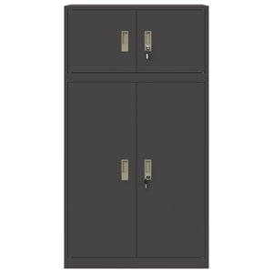 Ντουλάπι αποθήκευσης 2 τμχ. Μαύρο 80 x 40 x 145 εκ Ατσάλι