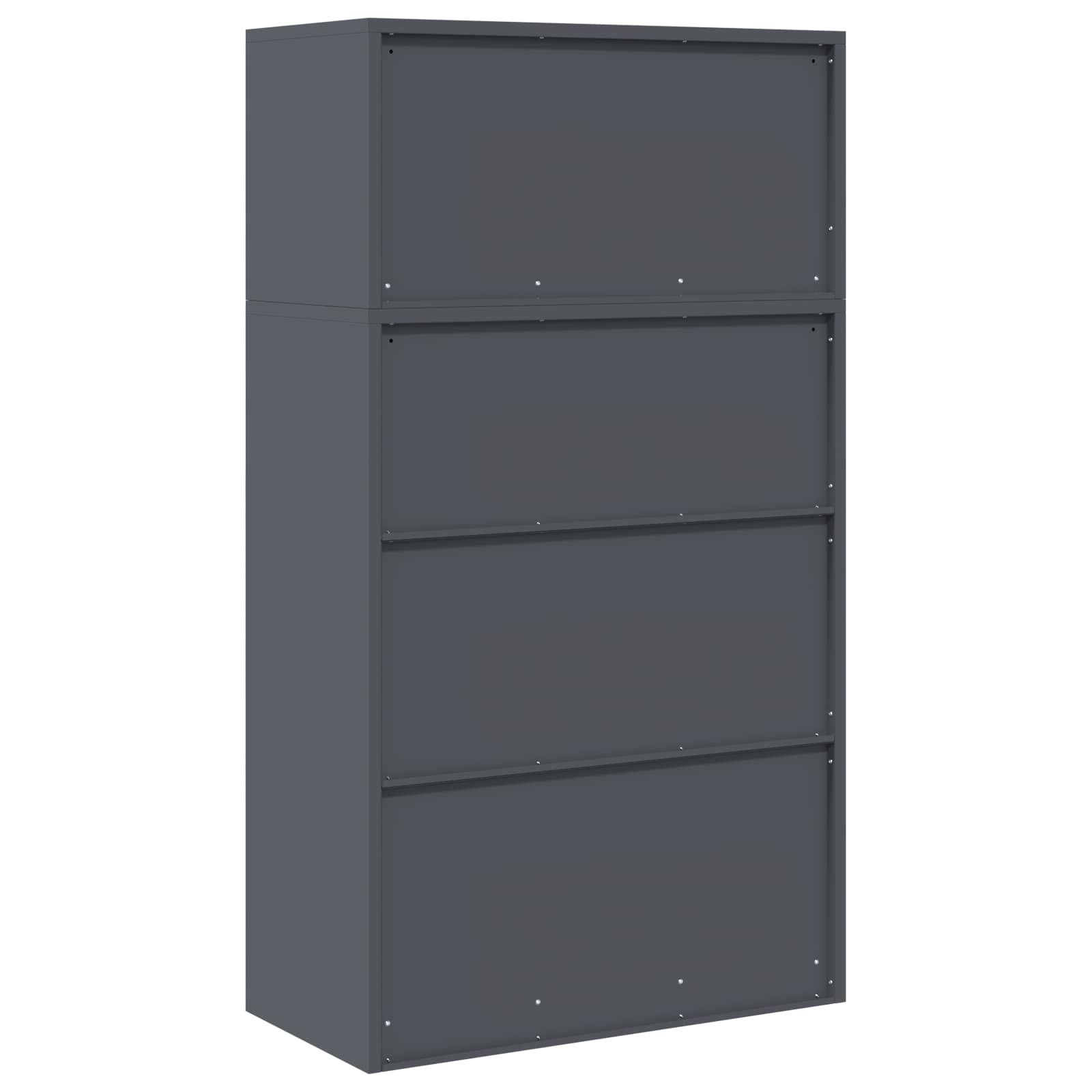Ντουλάπι αποθήκευσης 2 τμχ. Ανθρακί 80 x 40 x 145 εκ Ατσάλι