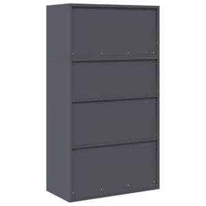 Ντουλάπι αποθήκευσης 2 τμχ. Ανθρακί 80 x 40 x 145 εκ Ατσάλι
