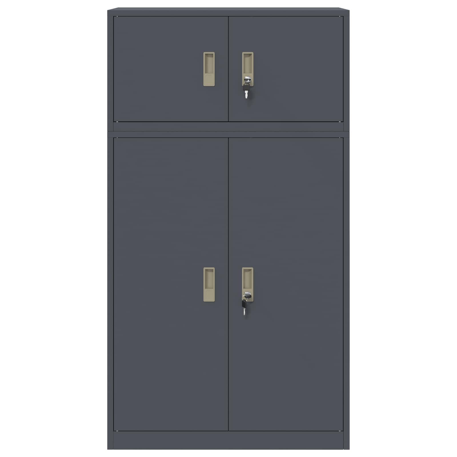 Ντουλάπι αποθήκευσης 2 τμχ. Ανθρακί 80 x 40 x 145 εκ Ατσάλι