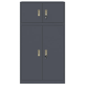 Ντουλάπι αποθήκευσης 2 τμχ. Ανθρακί 80 x 40 x 145 εκ Ατσάλι