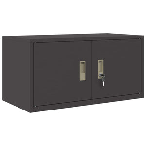Ντουλάπι αποθήκευσης 2 τμχ. Μαύρο 80 x 40 x 180 cm Ατσάλι - Pakobazaar