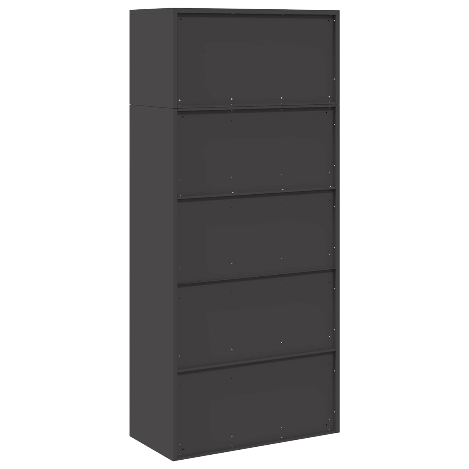 Ντουλάπι αποθήκευσης 2 τμχ. Μαύρο 80 x 40 x 180 cm Ατσάλι - Pakobazaar