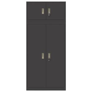 Ντουλάπι αποθήκευσης 2 τμχ. Μαύρο 80 x 40 x 180 cm Ατσάλι - Pakobazaar