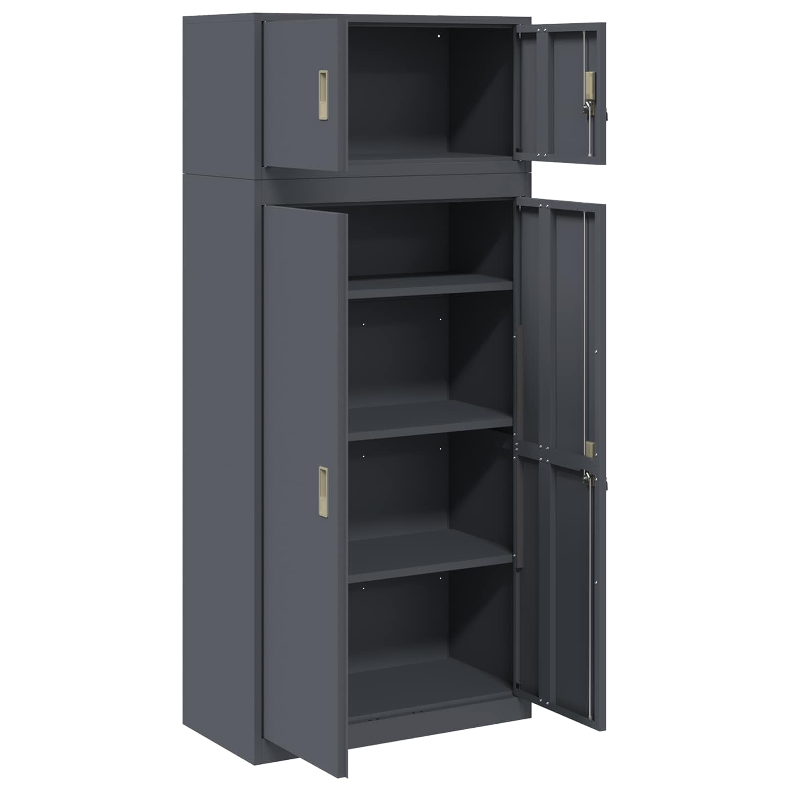 Ντουλάπι αποθήκευσης 2 τμχ. Ανθρακί 80 x 40 x 180 cm Ατσάλι