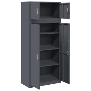 Ντουλάπι αποθήκευσης 2 τμχ. Ανθρακί 80 x 40 x 180 cm Ατσάλι