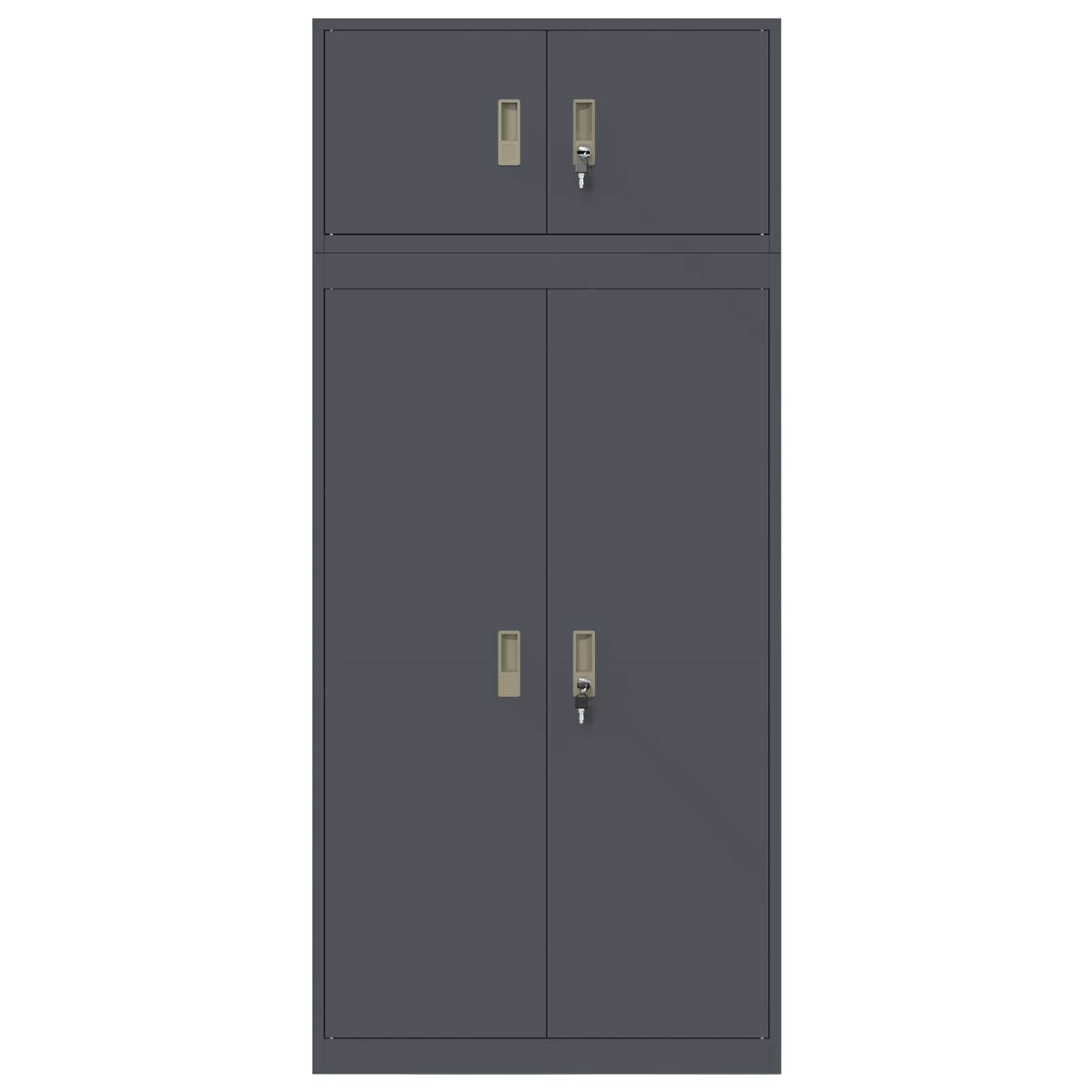 Ντουλάπι αποθήκευσης 2 τμχ. Ανθρακί 80 x 40 x 180 cm Ατσάλι