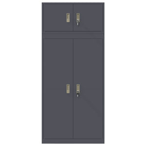 Ντουλάπι αποθήκευσης 2 τμχ. Ανθρακί 80 x 40 x 180 cm Ατσάλι