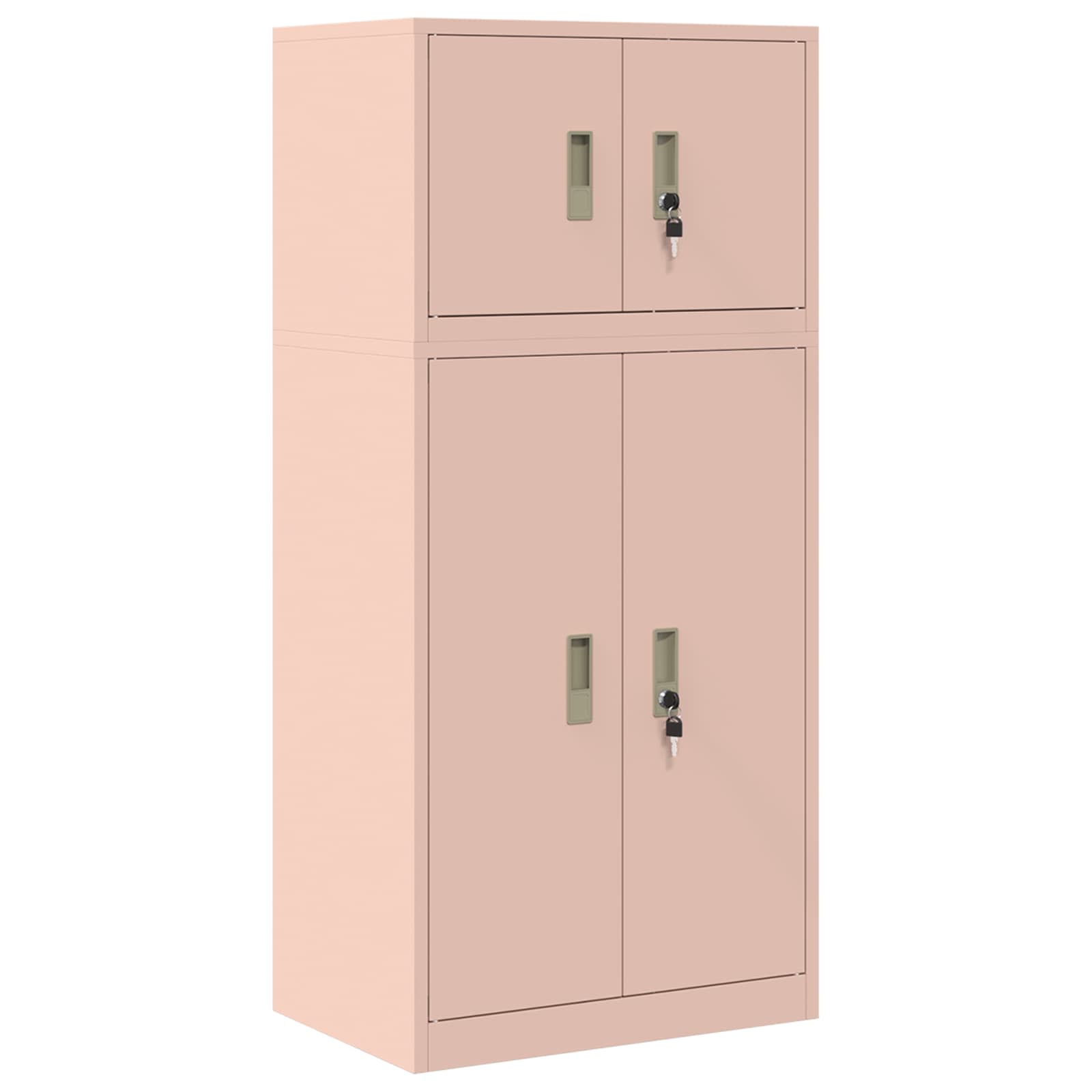 Ντουλάπι αποθήκευσης 2 τμχ. Ροζ 60 x 40 x 130 εκ Ατσάλι