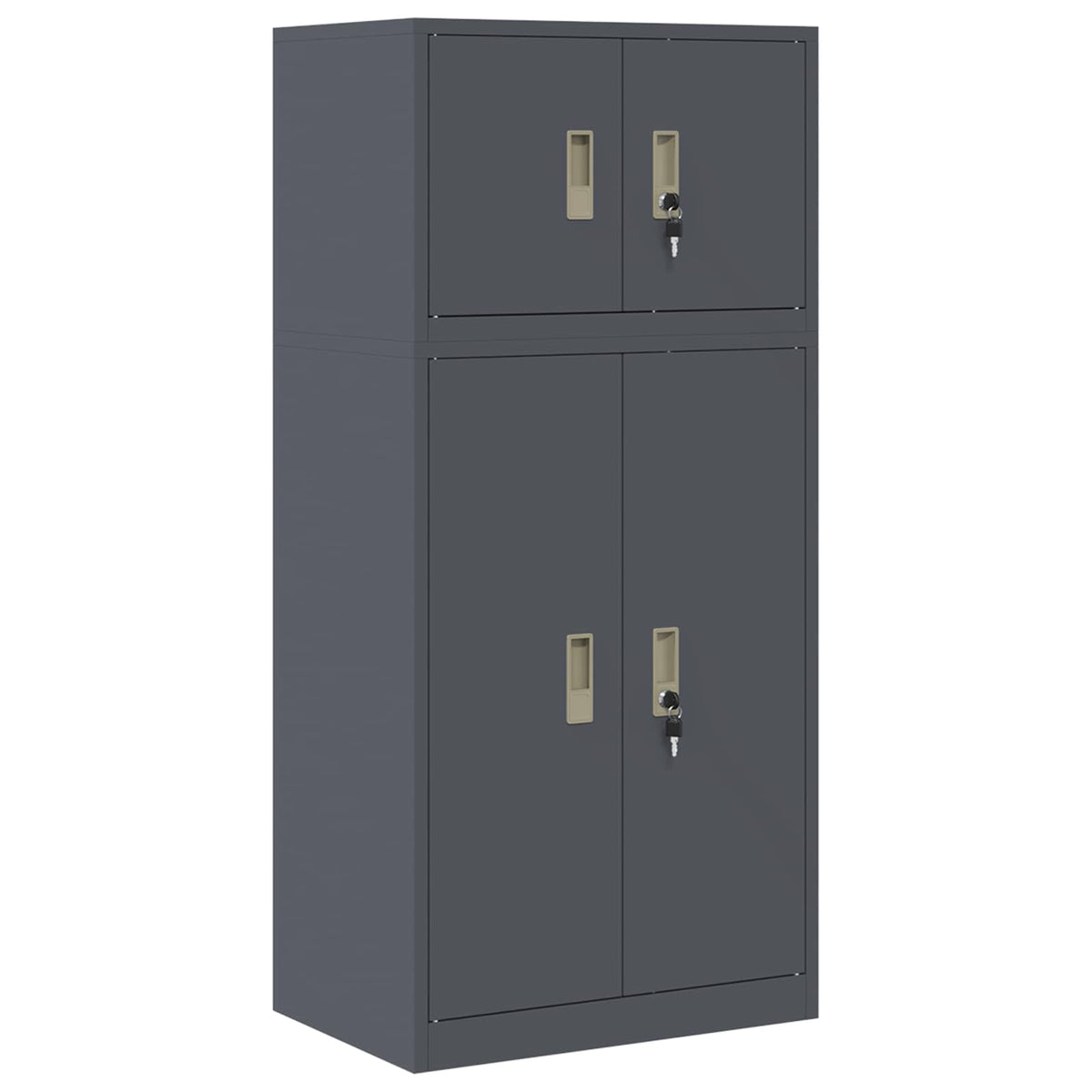Ντουλάπι αποθήκευσης 2 τμχ. Ανθρακί 60 x 40 x 130 εκ Ατσάλι