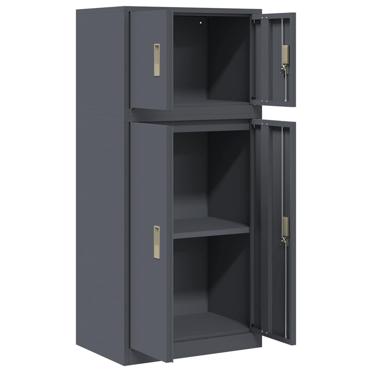 Ντουλάπι αποθήκευσης 2 τμχ. Ανθρακί 60 x 40 x 130 εκ Ατσάλι