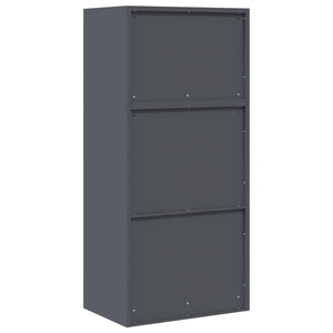 Ντουλάπι αποθήκευσης 2 τμχ. Ανθρακί 60 x 40 x 130 εκ Ατσάλι