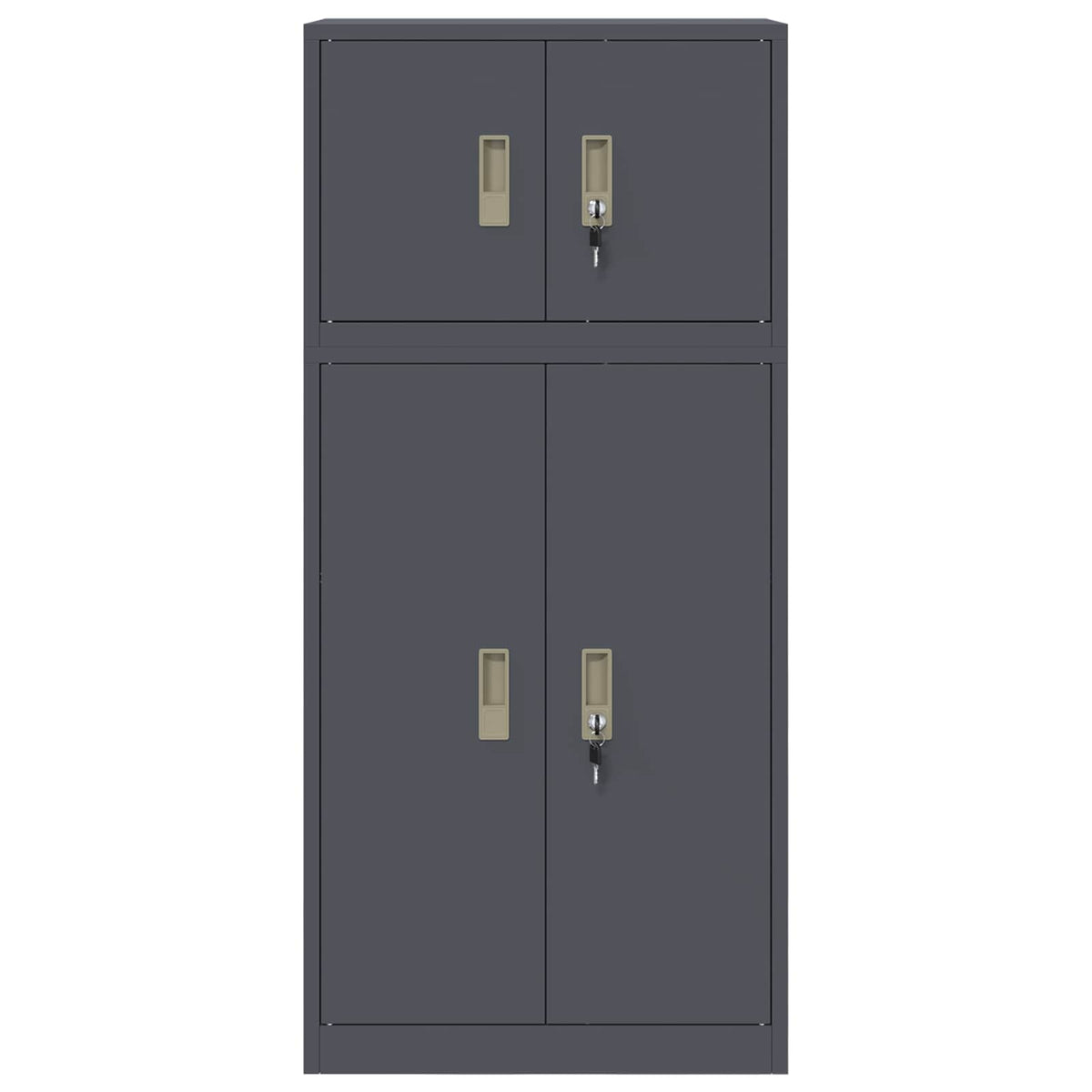 Ντουλάπι αποθήκευσης 2 τμχ. Ανθρακί 60 x 40 x 130 εκ Ατσάλι