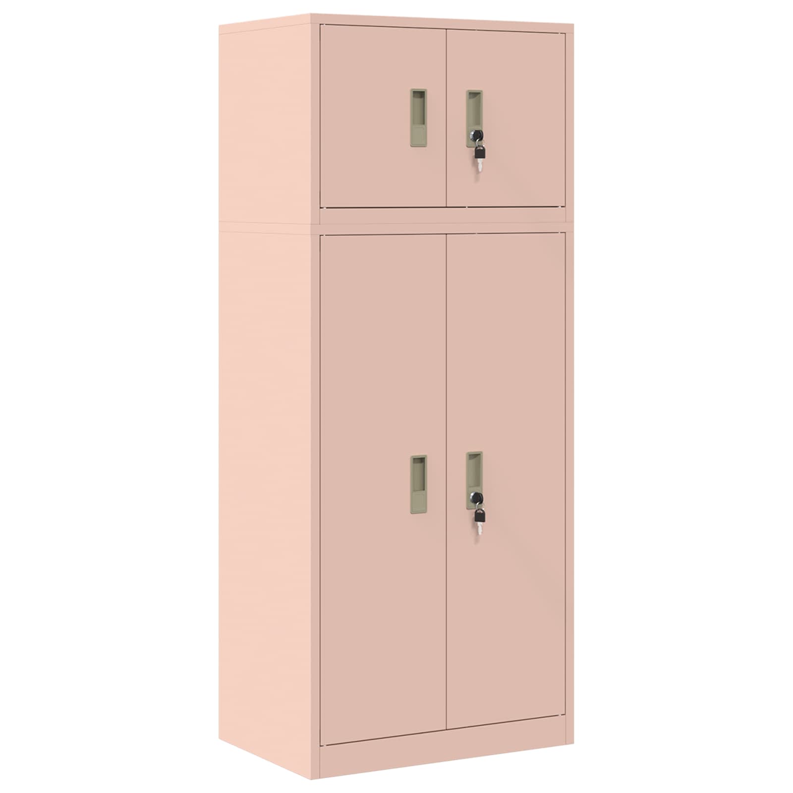Ντουλάπι αποθήκευσης 2 τμχ. Ροζ 60 x 40 x 145 εκ Ατσάλι