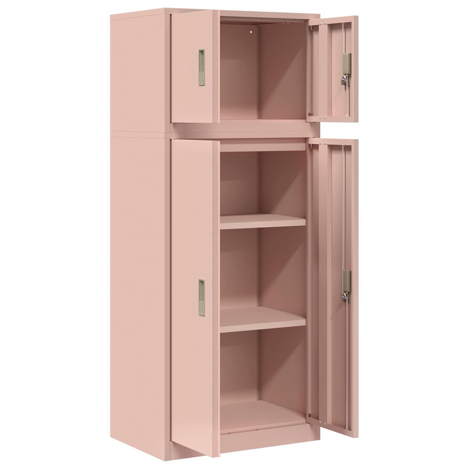 Ντουλάπι αποθήκευσης 2 τμχ. Ροζ 60 x 40 x 145 εκ Ατσάλι