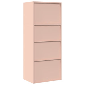 Ντουλάπι αποθήκευσης 2 τμχ. Ροζ 60 x 40 x 145 εκ Ατσάλι
