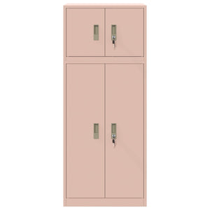 Ντουλάπι αποθήκευσης 2 τμχ. Ροζ 60 x 40 x 145 εκ Ατσάλι