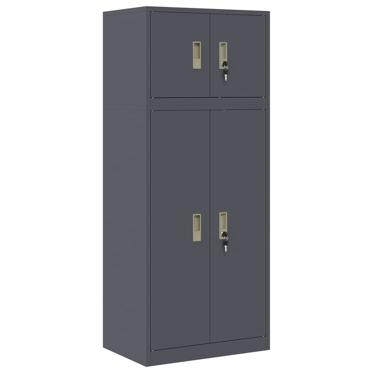 Ντουλάπι αποθήκευσης 2 τμχ. Ανθρακί 60 x 40 x 145 εκ Ατσάλι