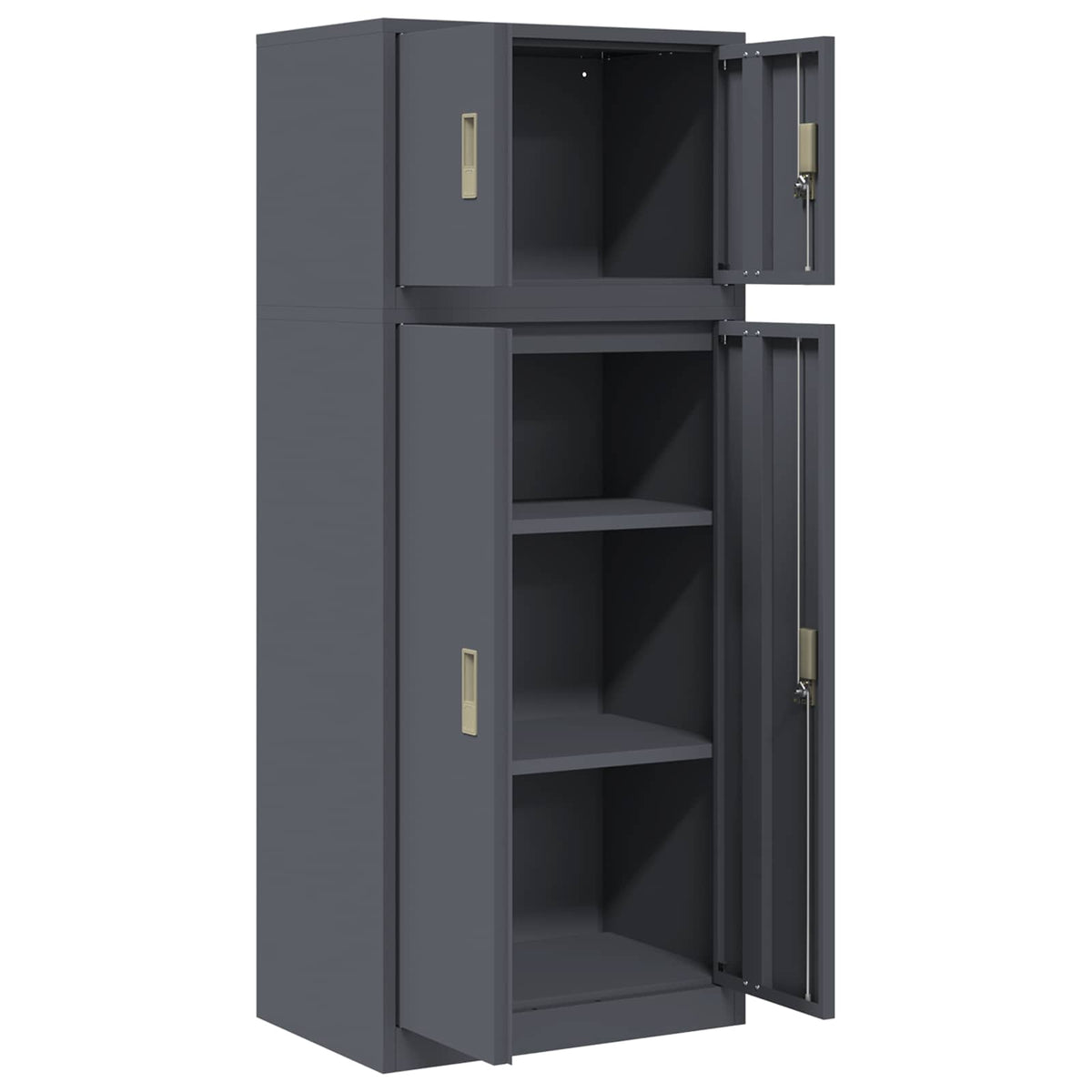 Ντουλάπι αποθήκευσης 2 τμχ. Ανθρακί 60 x 40 x 145 εκ Ατσάλι