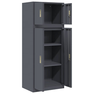 Ντουλάπι αποθήκευσης 2 τμχ. Ανθρακί 60 x 40 x 145 εκ Ατσάλι