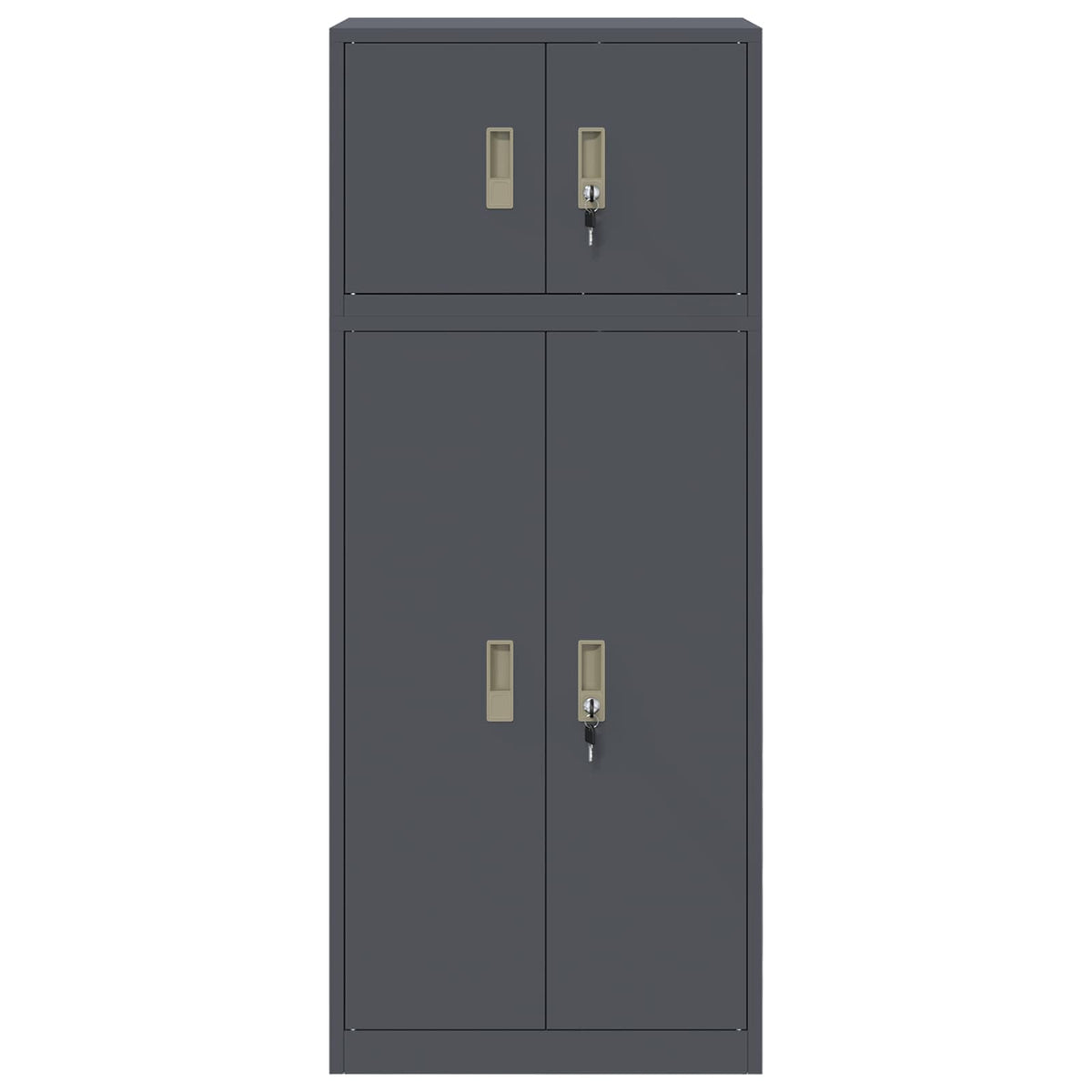 Ντουλάπι αποθήκευσης 2 τμχ. Ανθρακί 60 x 40 x 145 εκ Ατσάλι