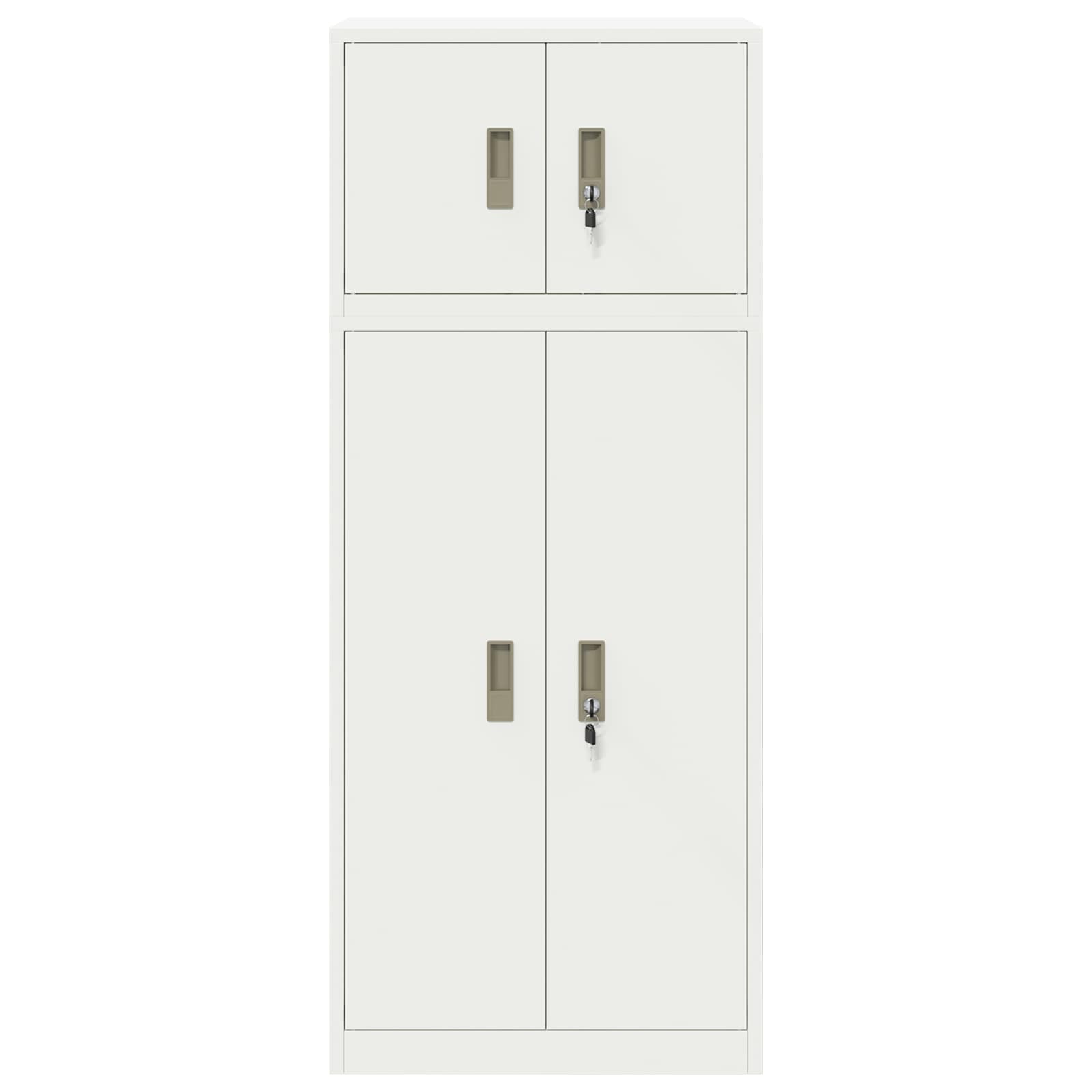 Ντουλάπι αποθήκευσης 2 τμχ. Λευκός 60 x 40 x 145 εκ Ατσάλι - Pakobazaar