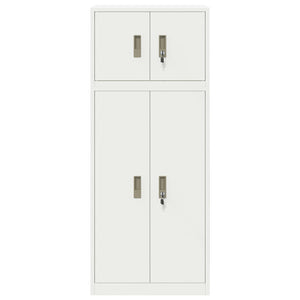 Ντουλάπι αποθήκευσης 2 τμχ. Λευκός 60 x 40 x 145 εκ Ατσάλι - Pakobazaar
