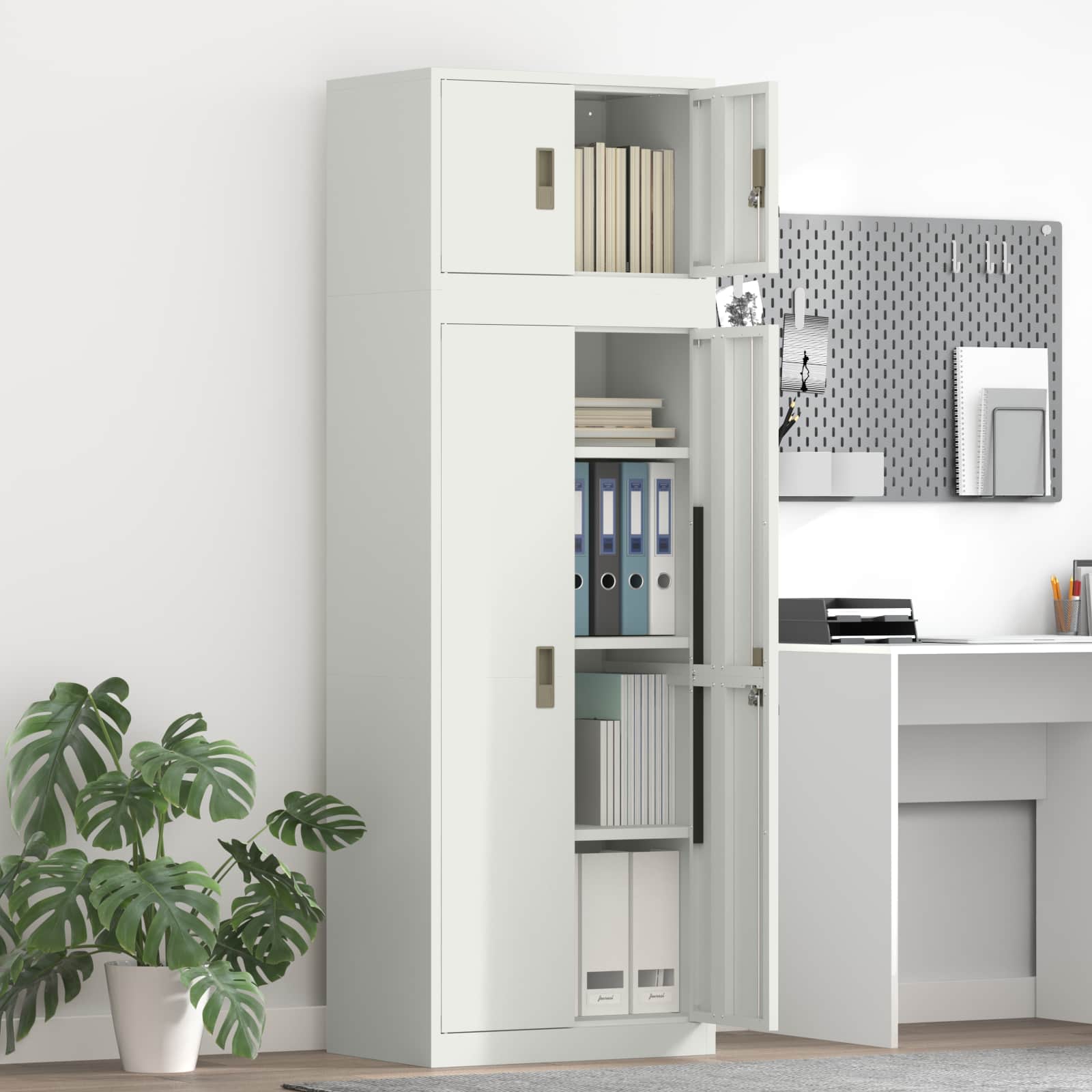 Ντουλάπι αποθήκευσης 2 τμχ. 60 x 40 x 180 εκ Ατσάλι Κλειδώσιμο - Pakobazaar