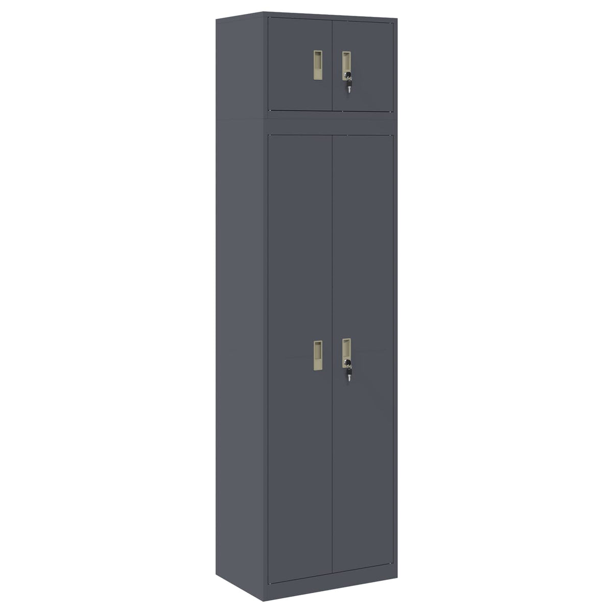 Ντουλάπι αποθήκευσης 2 τμχ. Ανθρακί 60 x 40 x 220 εκ Ατσάλι