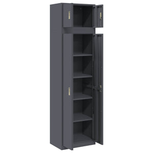 Ντουλάπι αποθήκευσης 2 τμχ. Ανθρακί 60 x 40 x 220 εκ Ατσάλι