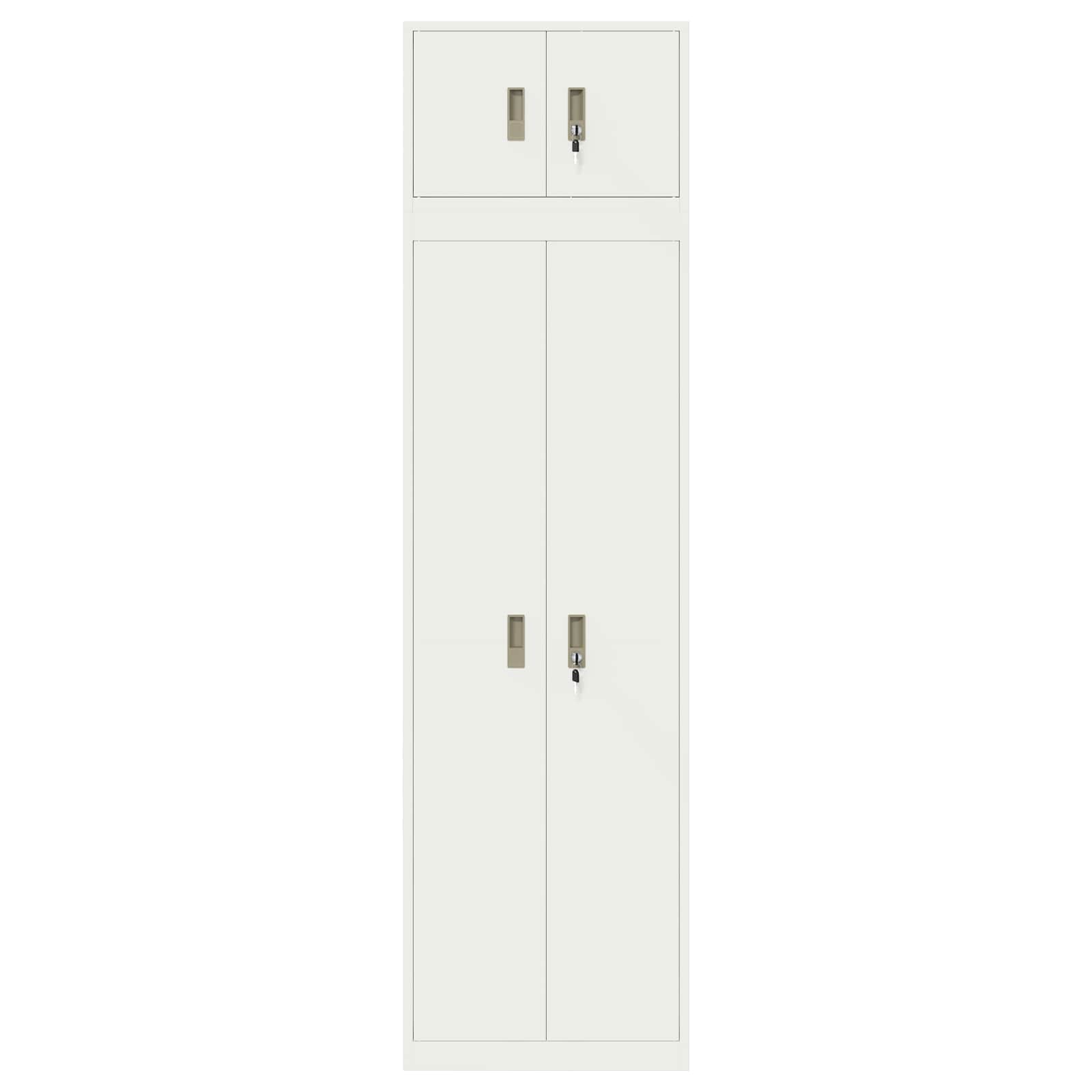 Ντουλάπι αποθήκευσης 2 τμχ. Λευκός 60 x 40 x 220 εκ Ατσάλι - Pakobazaar