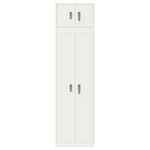 Ντουλάπι αποθήκευσης 2 τμχ. Λευκός 60 x 40 x 220 εκ Ατσάλι - Pakobazaar