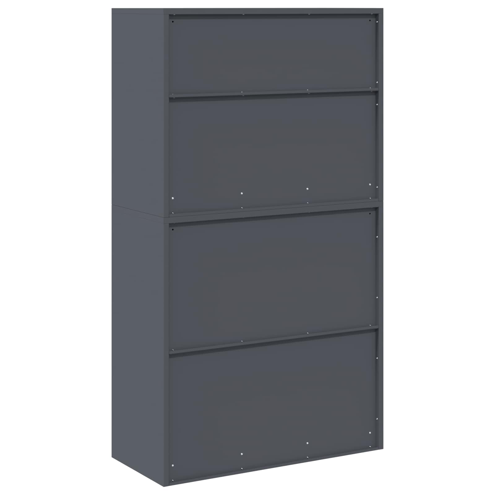 Ντουλάπι αποθήκευσης 2 τμχ. Ανθρακί 90 x 40 x 160 εκ Ατσάλι