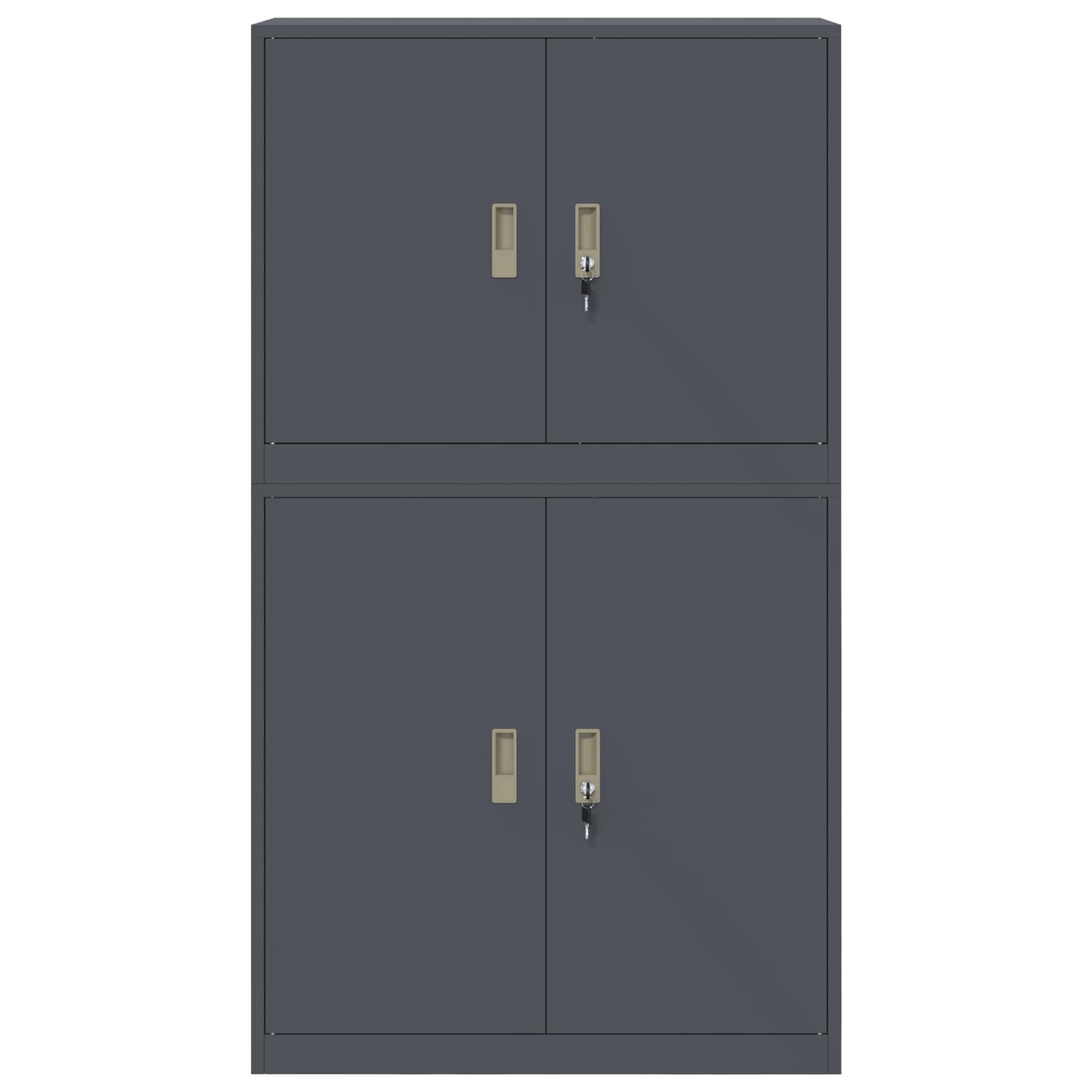 Ντουλάπι αποθήκευσης 2 τμχ. Ανθρακί 90 x 40 x 160 εκ Ατσάλι