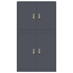 Ντουλάπι αποθήκευσης 2 τμχ. Ανθρακί 90 x 40 x 160 εκ Ατσάλι