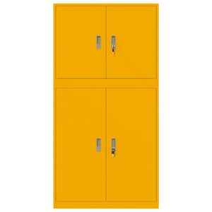 Ντουλάπι αποθήκευσης 2 τμχ. Μουσταρδί 90 x 40 x 175 εκ Ατσάλι