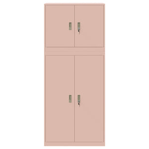 Ντουλάπι αποθήκευσης 2 τμχ. Ροζ 90 x 40 x 210 εκ Ατσάλι - Pakobazaar