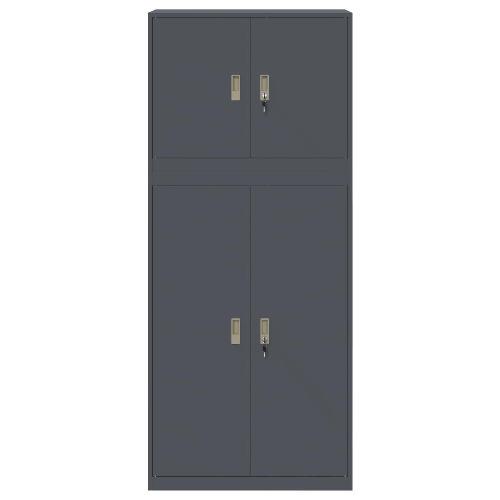 Ντουλάπι αποθήκευσης 2 τμχ. Ανθρακί 90 x 40 x 210 εκ Ατσάλι
