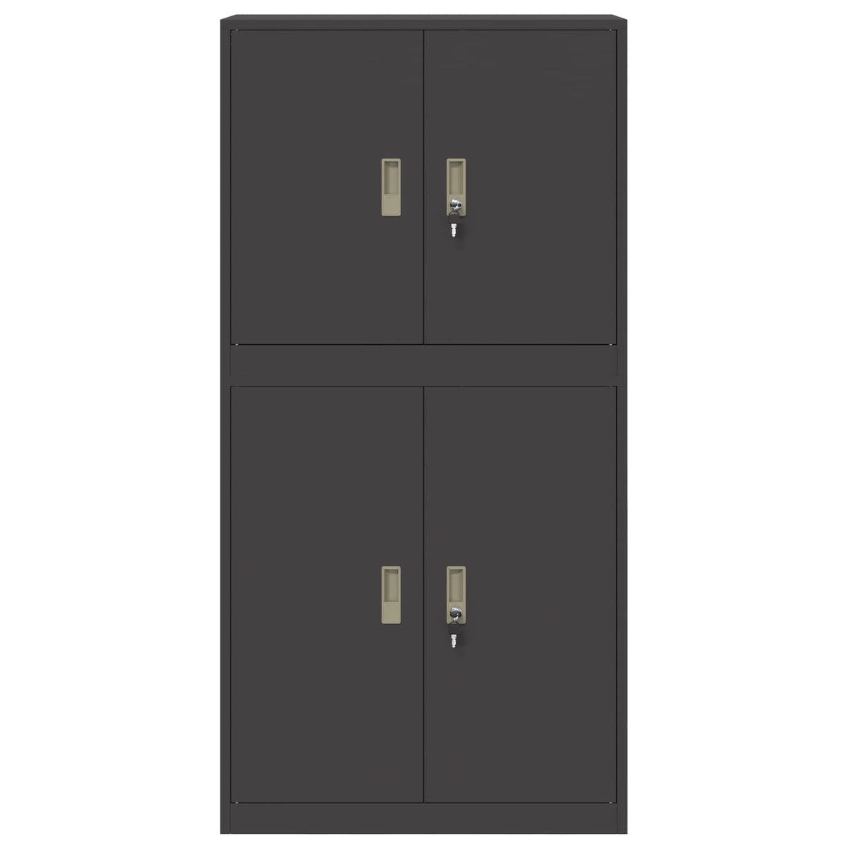 Ντουλάπι αποθήκευσης 2 τμχ. Μαύρο 80 x 40 x 160 cm Ατσάλι - Pakobazaar