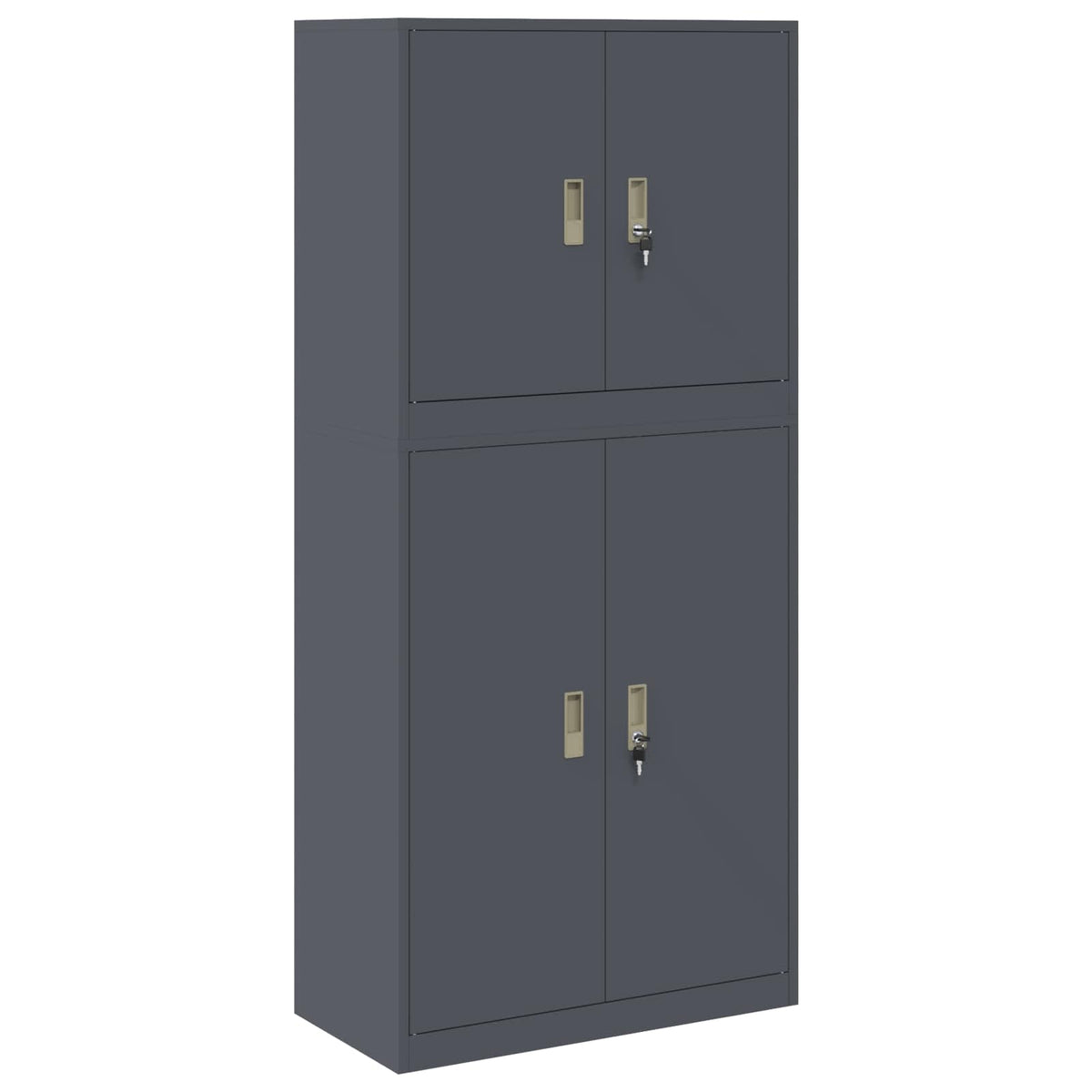 Ντουλάπι αποθήκευσης 2 τμχ. Ανθρακί 80 x 40 x 175 εκ Ατσάλι