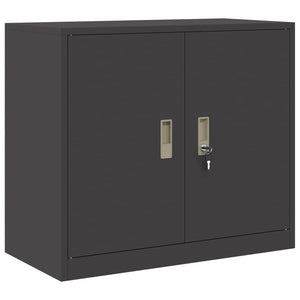 Ντουλάπι αποθήκευσης 2 τμχ. Μαύρο 80 x 40 x 210 εκ Ατσάλι - Pakobazaar