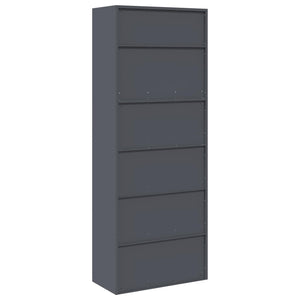 Ντουλάπι αποθήκευσης 2 τμχ. Ανθρακί 80 x 40 x 210 εκ Ατσάλι - Pakobazaar