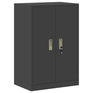 Ντουλάπι αποθήκευσης 2 τμχ. Μαύρο 60 x 40 x 160 εκ Ατσάλι - Pakobazaar