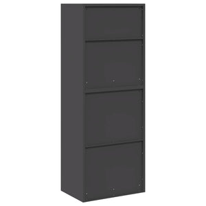 Ντουλάπι αποθήκευσης 2 τμχ. Μαύρο 60 x 40 x 160 εκ Ατσάλι - Pakobazaar
